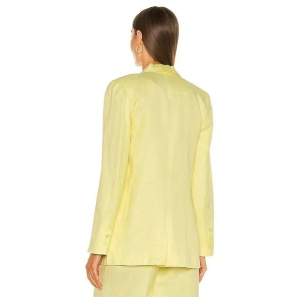 COPY - BARDOT / Revolve Summer Linen Blazer in Sunshine Front Single Button Siz… - Picture 2 of 14